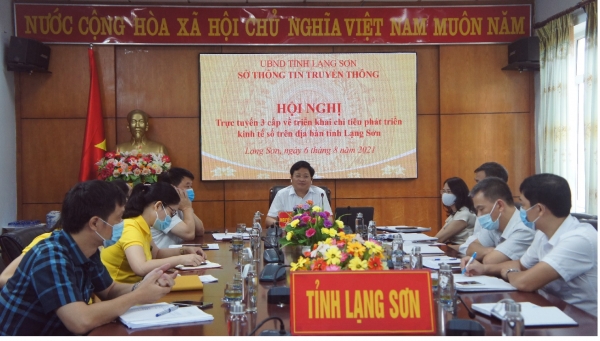 Hội nghị trực tuyến 3 cấp về triển khai chỉ tiêu phát triển kinh tế số trên địa bàn tỉnh Lạng Sơn